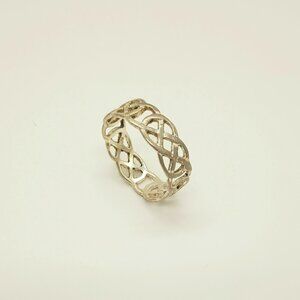 Charles Winston 925 Open Work Ring 9.5 Vintage  Sterling Silver Wedding Band